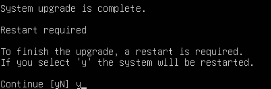 Second Upgrade Complete Restart Prompt