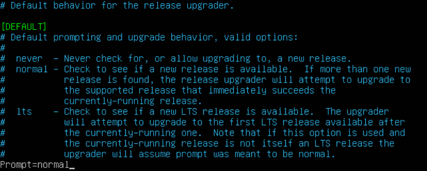 Release Upgrades File Prompt Setting