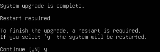 System Upgrade Complete Restart Prompt