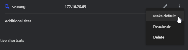 Chrome Make SearXNG Default