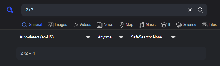 SearXNG Basic Calculator Option