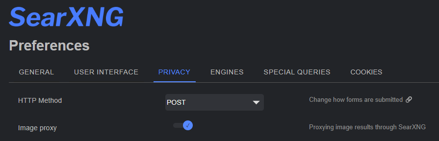 SearXNG Image Proxy Setting