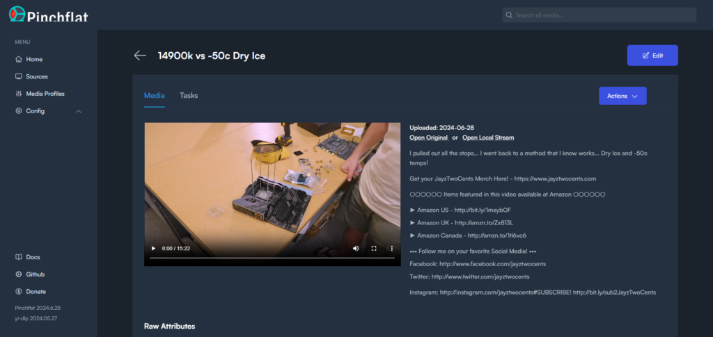 Pinchflat Media Details Page