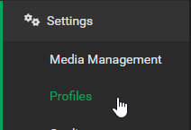 Lidarr Settings Profiles Menu