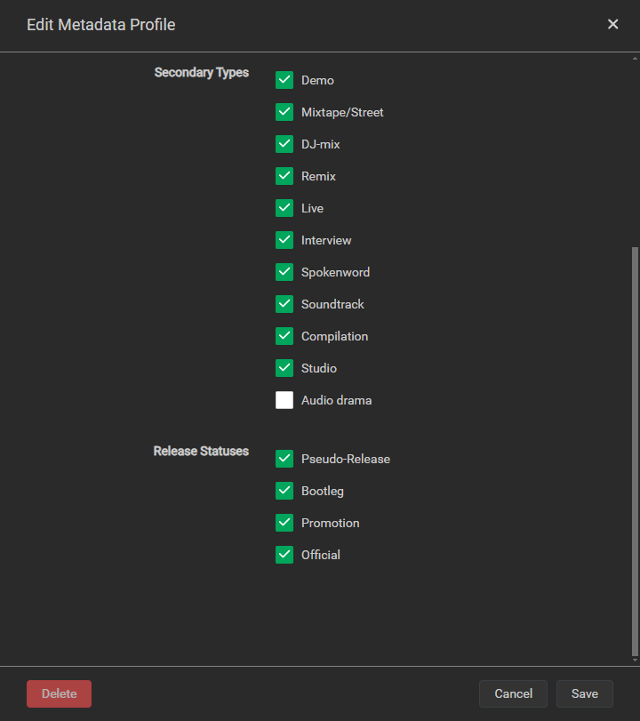 Lidarr Metadata Profile Everything Part 2
