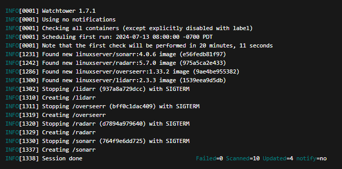 Watchtower Session Done Summary