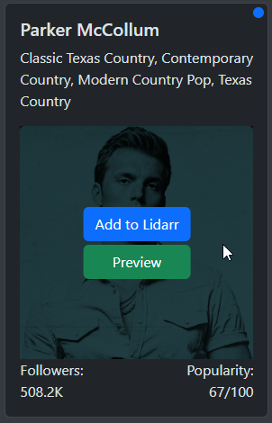 Lidify Artist Preview and Add Options