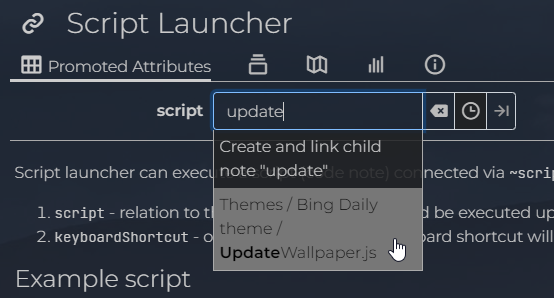 Trilium Select UpdateWallpaper Script