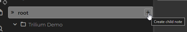 Trilium Create New Child Note