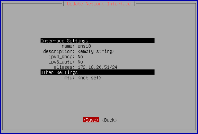 TrueNAS Save Network Settings