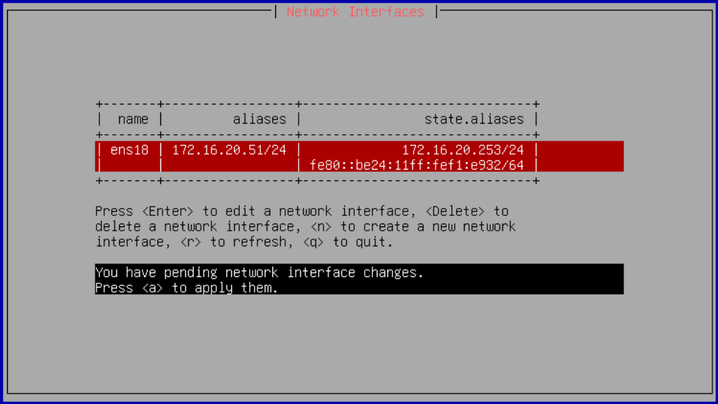 TrueNAS Apply Network Changes