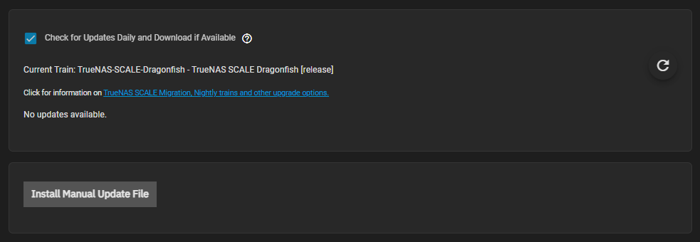 TrueNAS Update Check