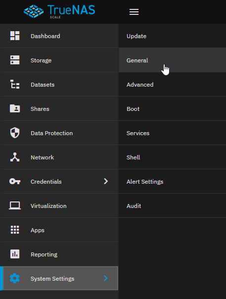TrueNAS General Settings