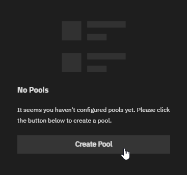 TrueNAS No Pools Create Pool