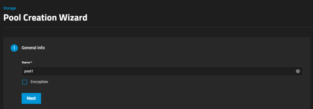 TrueNAS Pool Name Configuration