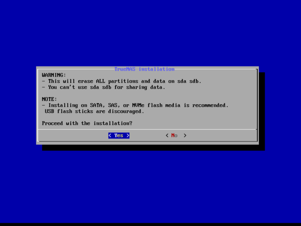 TrueNAS Erase Drive Confirmation