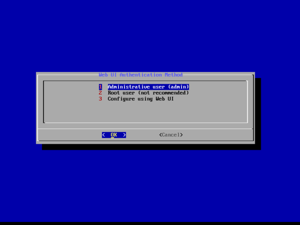 TrueNAS Web UI Authentication Method