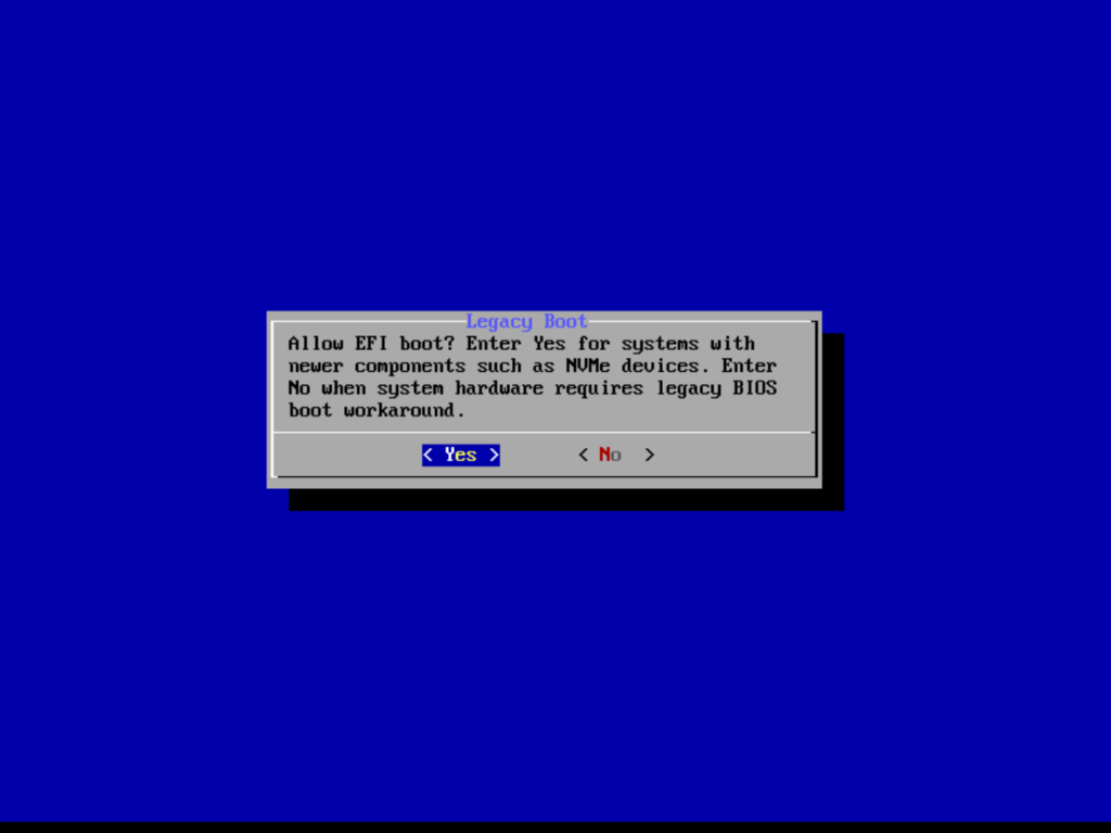 TrueNAS Legacy Boot Screen