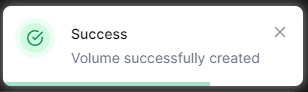 Portainer Volume Creation Success