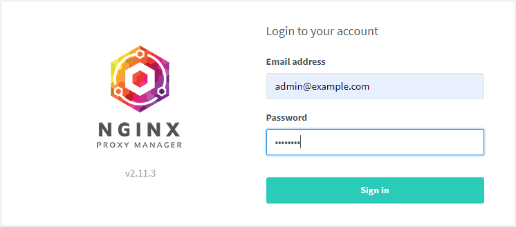 Nginx Proxy Manager Login Page