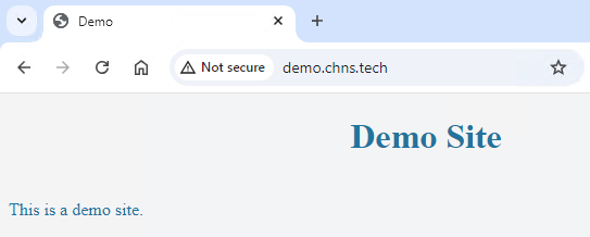 Demo Site Without SSL