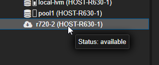 Proxmox ESXi Host Available in Storage