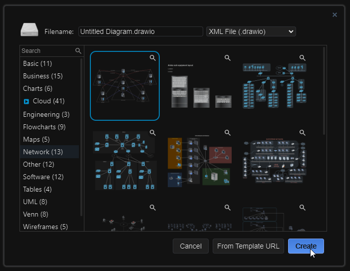 Draw.io Template Selection