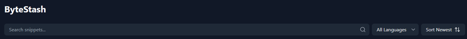 ByteStash Search and Filter Bar