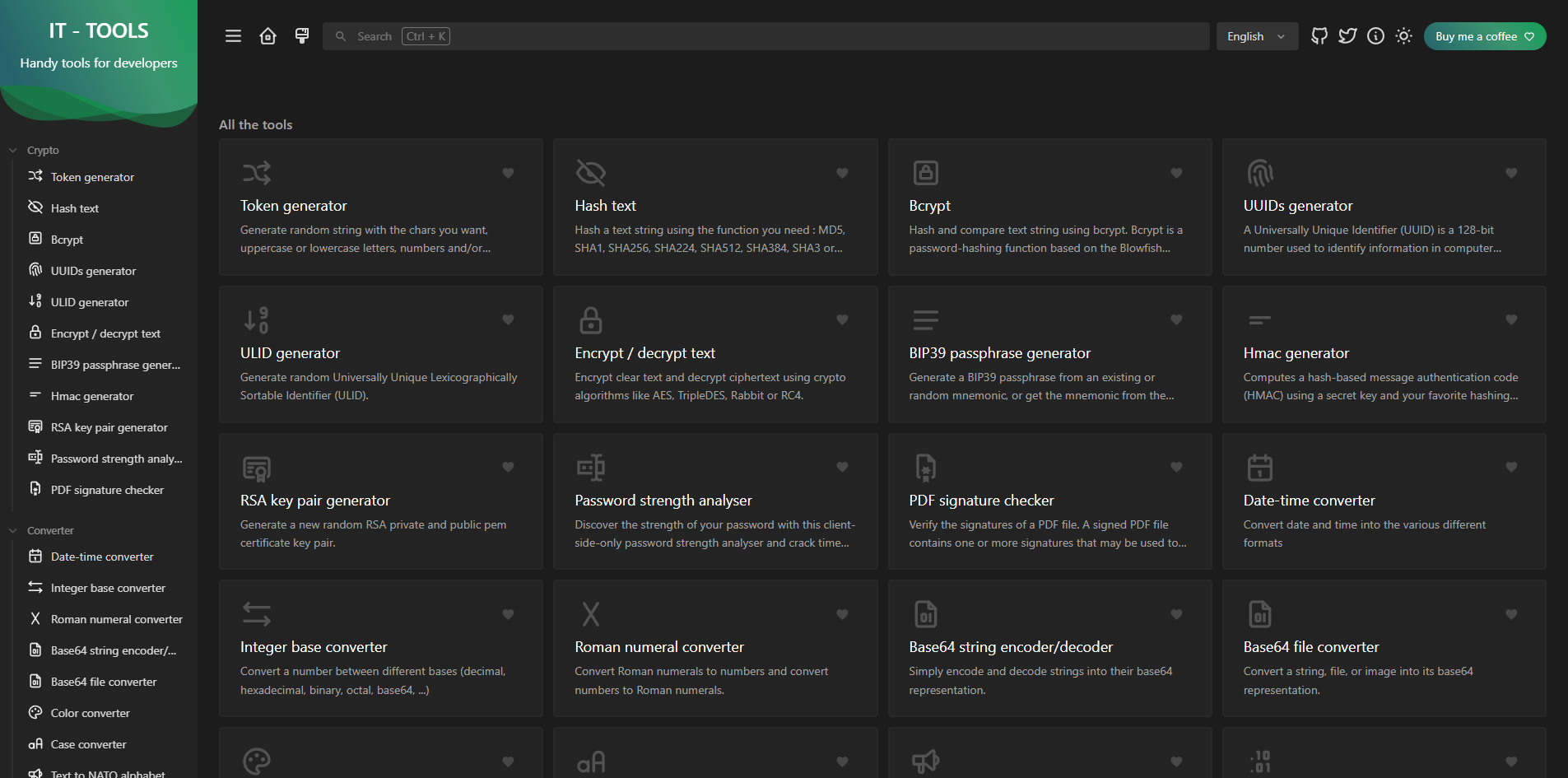 IT Tools main interface overview
