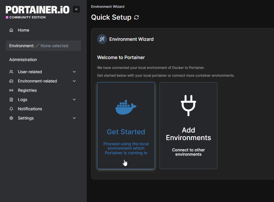 Portainer getting started