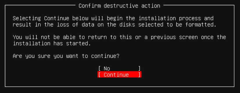 Data Destruction Warning Dialog