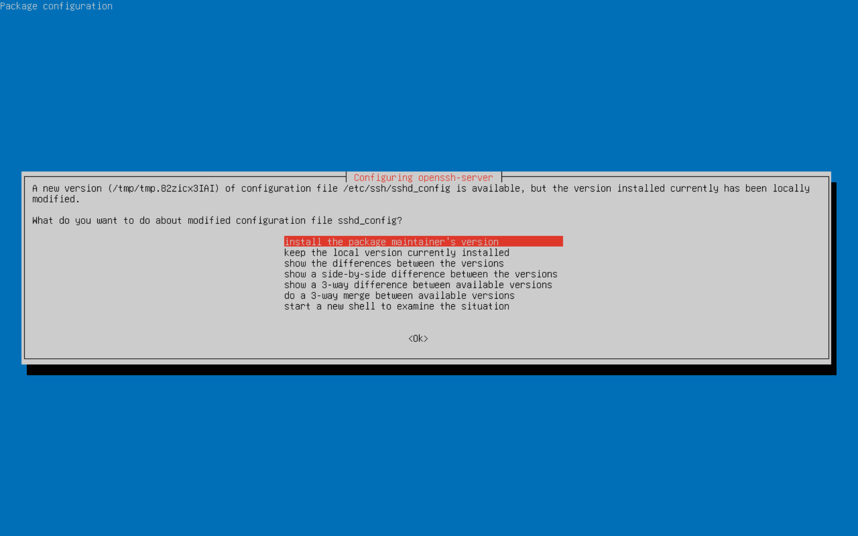 SSH Config File Prompt