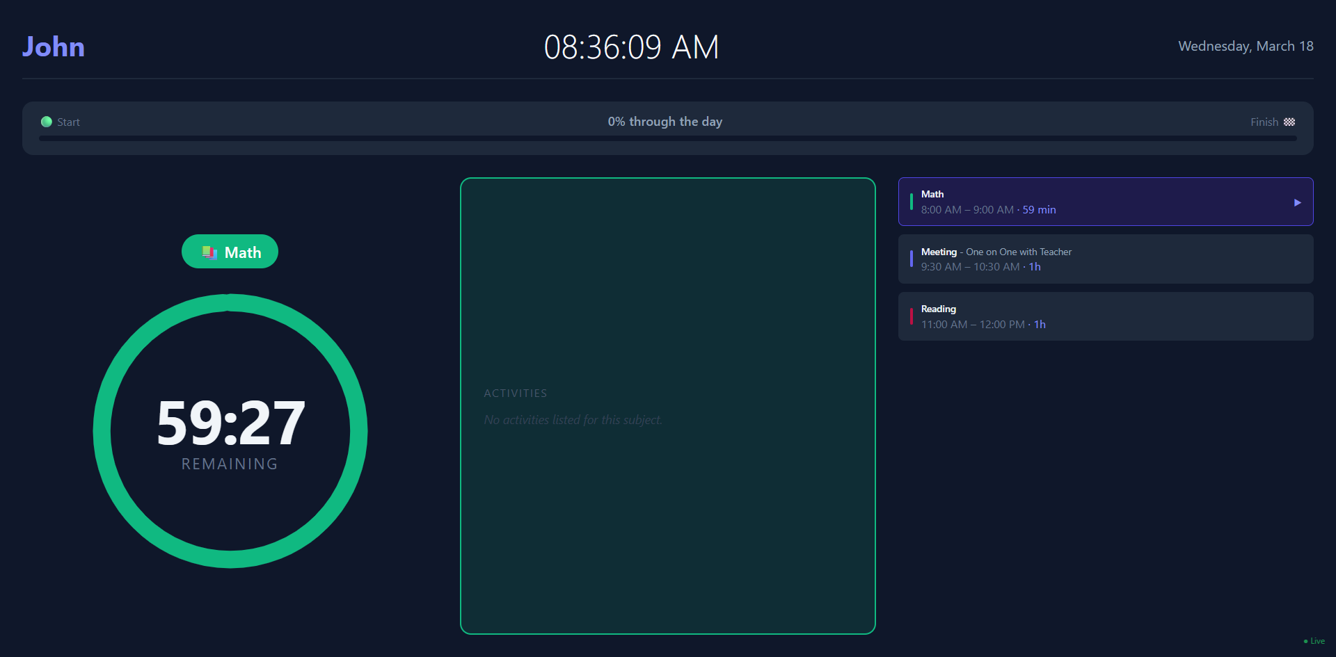 Homeschool Dashboard Screenshot 4