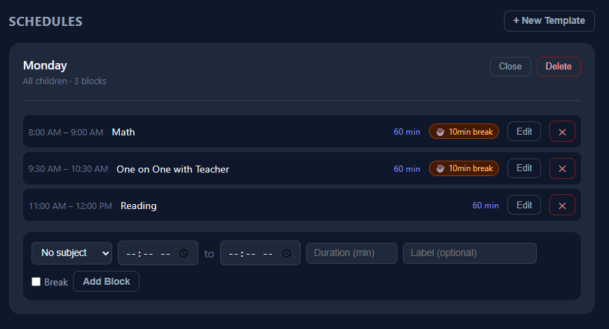 Homeschool Dashboard Screenshot 8