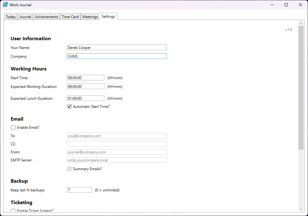 Work Journal Screenshot 7