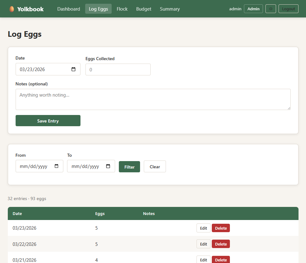 Yolkbook Screenshot 2